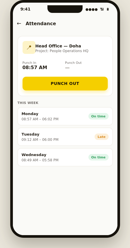 Alif HCM Pro — ESS Mobile App — Attendance